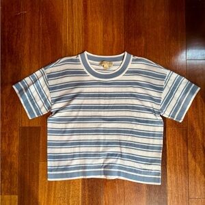 Michael Kors Sz Medium Blue and White Striped Sweater
